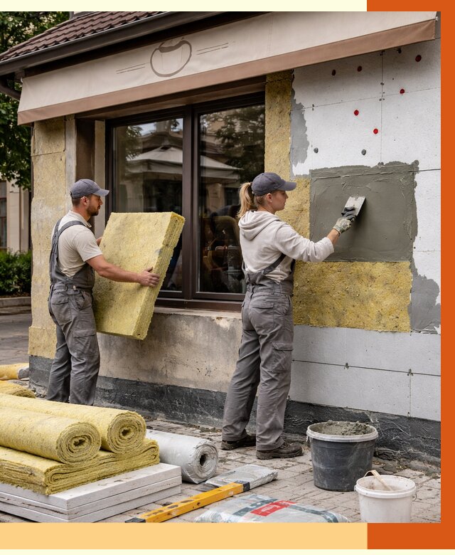 Утепление кафе в Мичуринске от 4349 руб/м2 — комплексно под ключ | ТепломастерМчр
